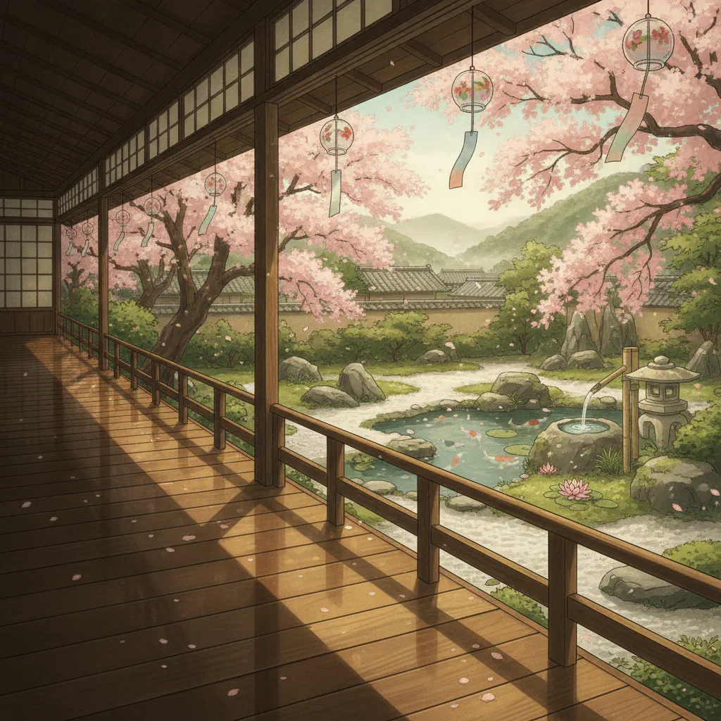 柔らかな光が差し込む縁側の情景