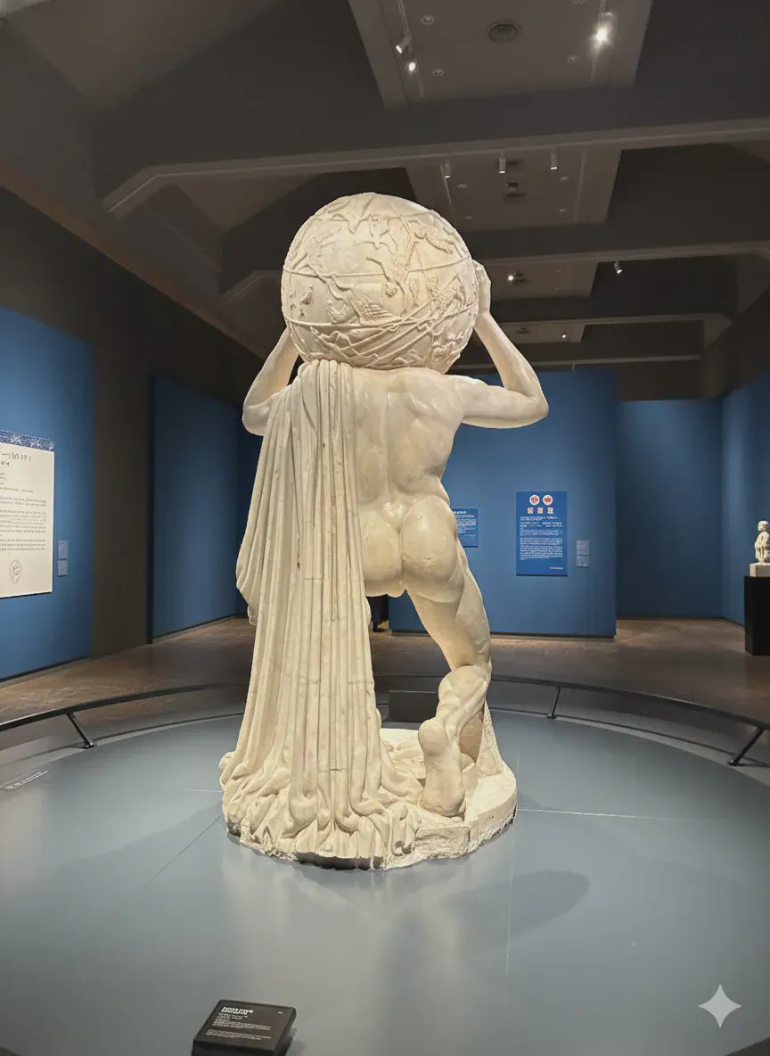 アトラス像の背筋を見に行きつつ、局部に照れてしまった場面