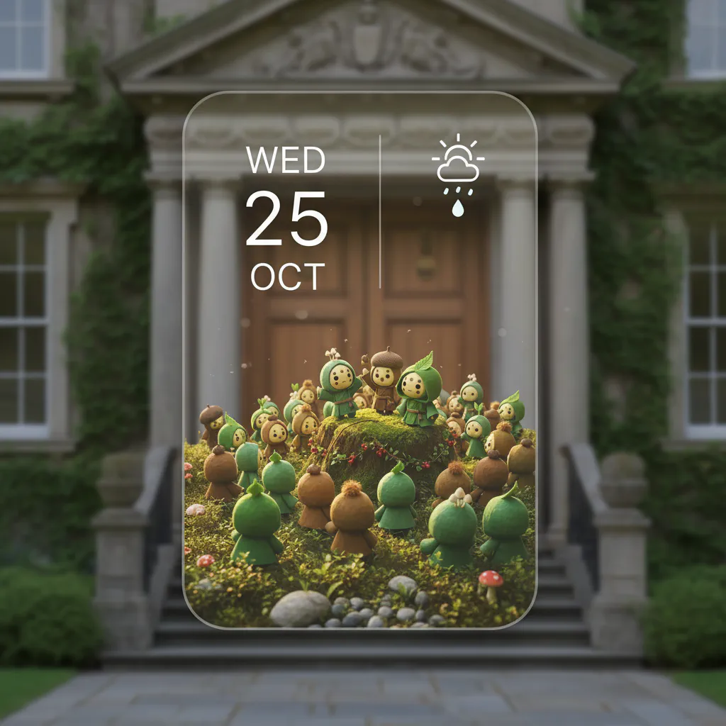 屋敷の玄関に置かれたWidget。