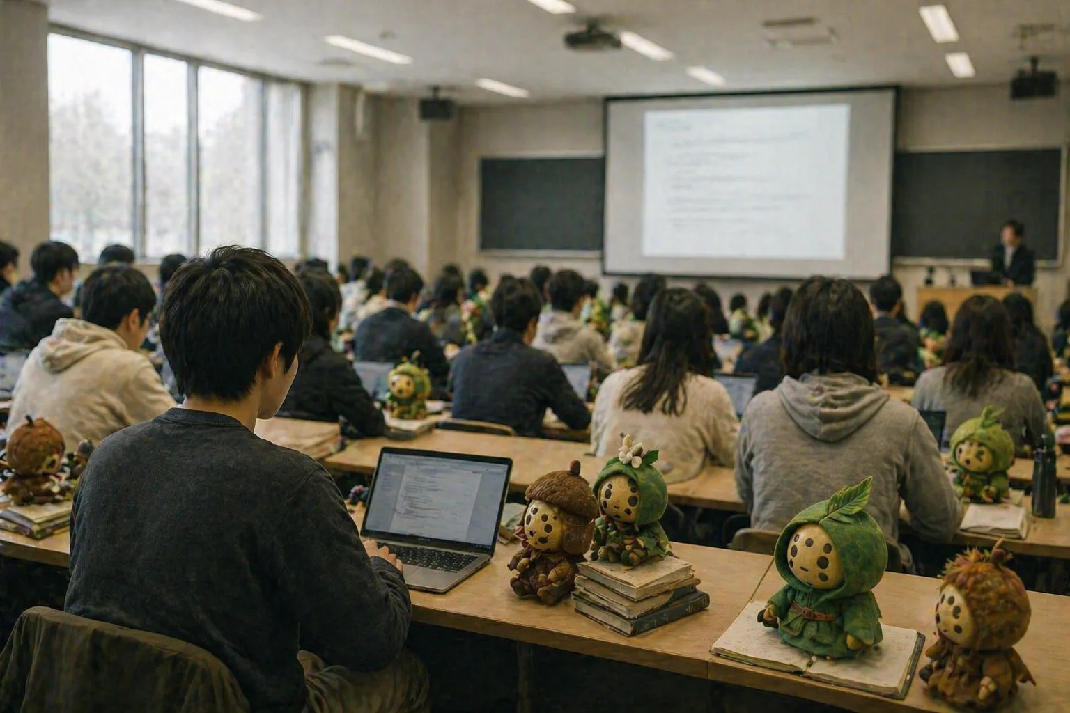 講義室で静かに画面に向かう受講者の様子